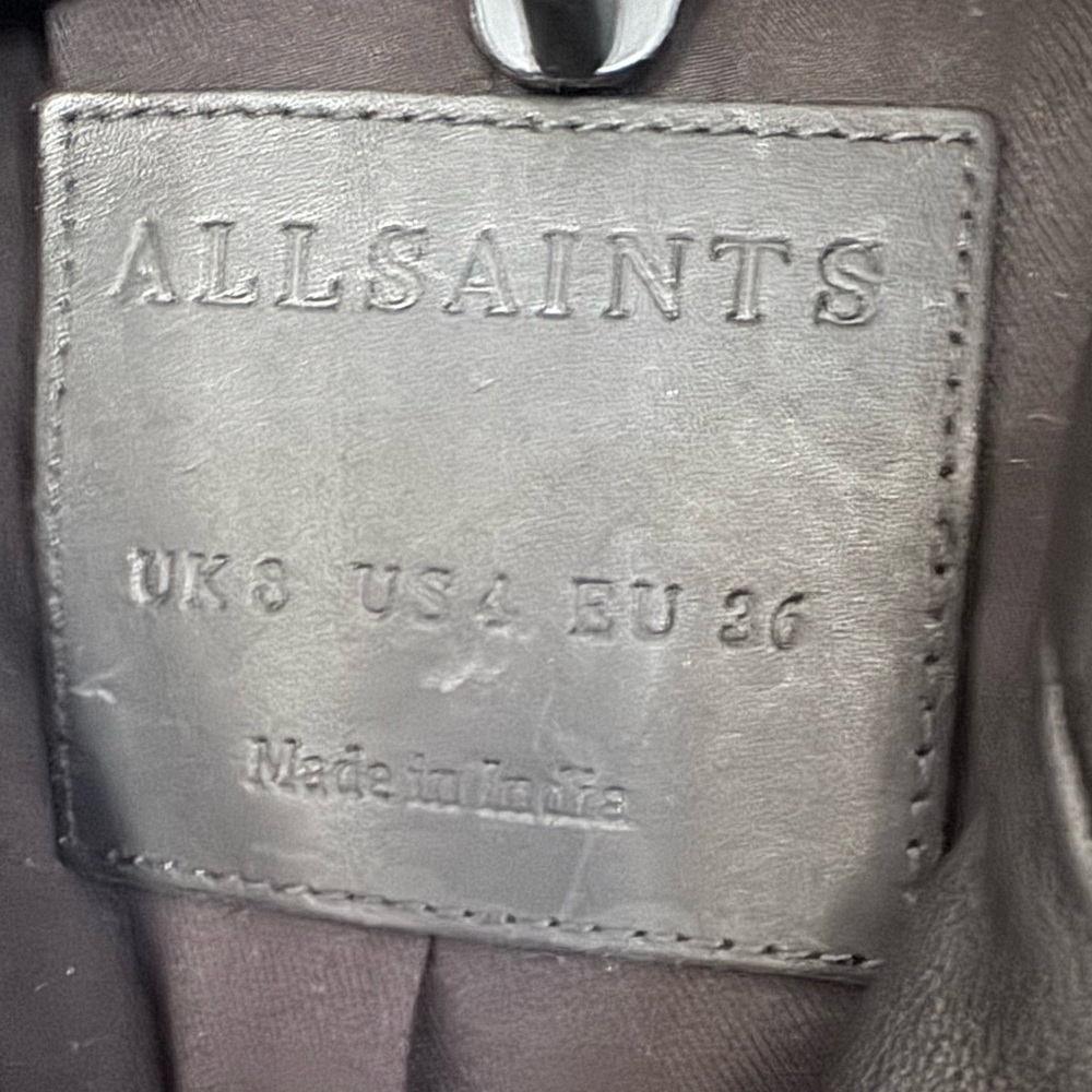 Allsaints BALFERN LEATHER BIKER JACKET size 4 - Picture 14 of 15